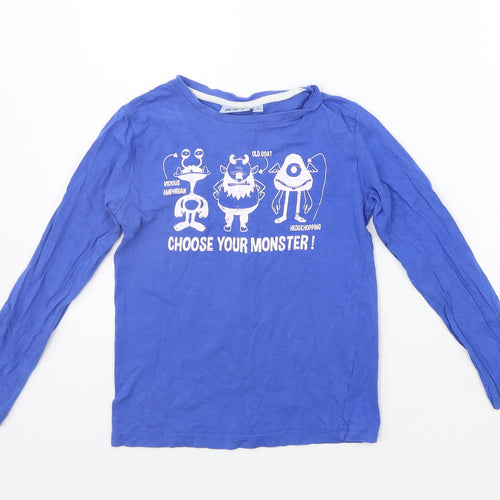 NKY Boys Blue Houndstooth  Basic T-Shirt Size 8 Years