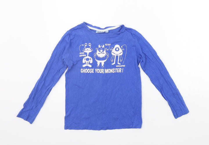 NKY Boys Blue Houndstooth  Basic T-Shirt Size 8 Years
