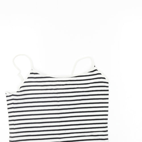 Primark Womens Black Striped  Basic Tank Size 14