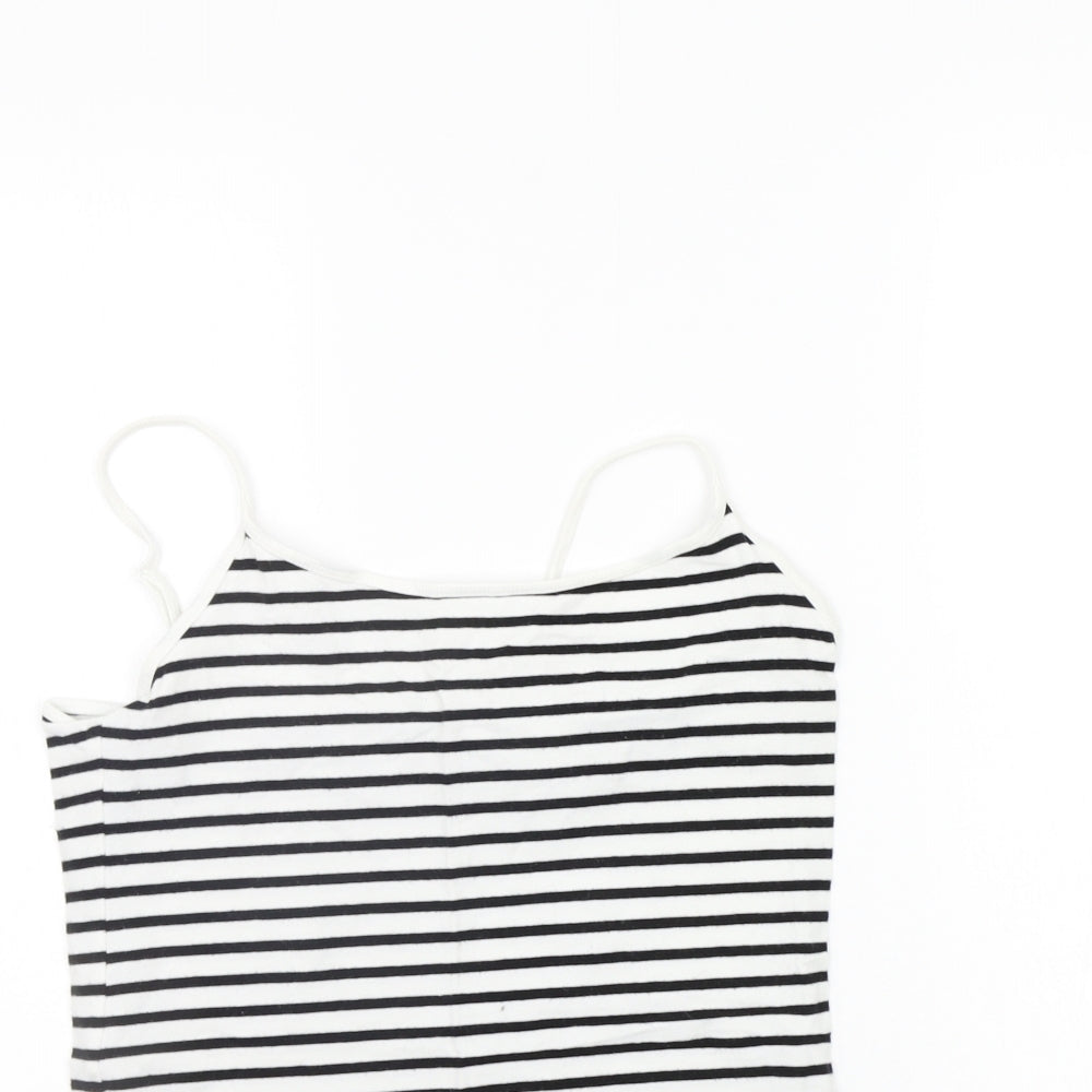 Primark Womens Black Striped  Basic Tank Size 14