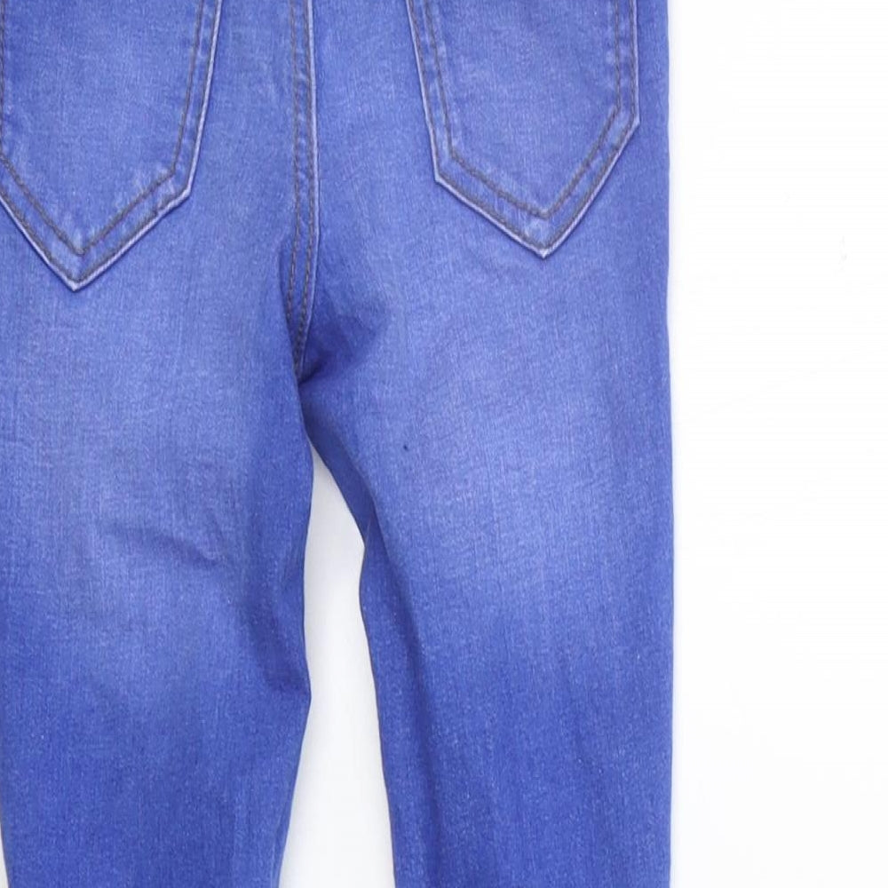 George Girls Blue   Straight Jeans Size 5-6 Years - DISTRESSED