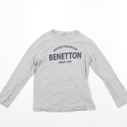 United Colours of Benetton Boys Grey   Basic T-Shirt Size M