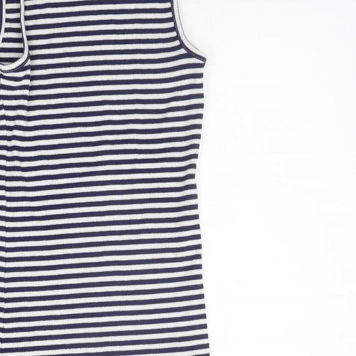 F&F Girls Blue Striped  Basic Tank Size 9-10 Years