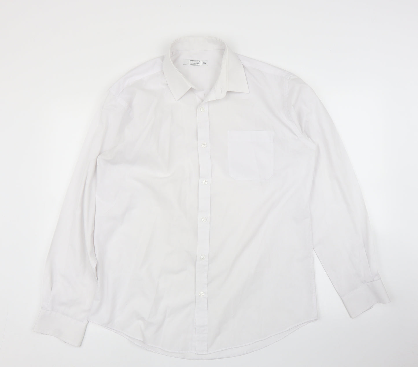 Primark Mens White    Button-Up Size 15.5