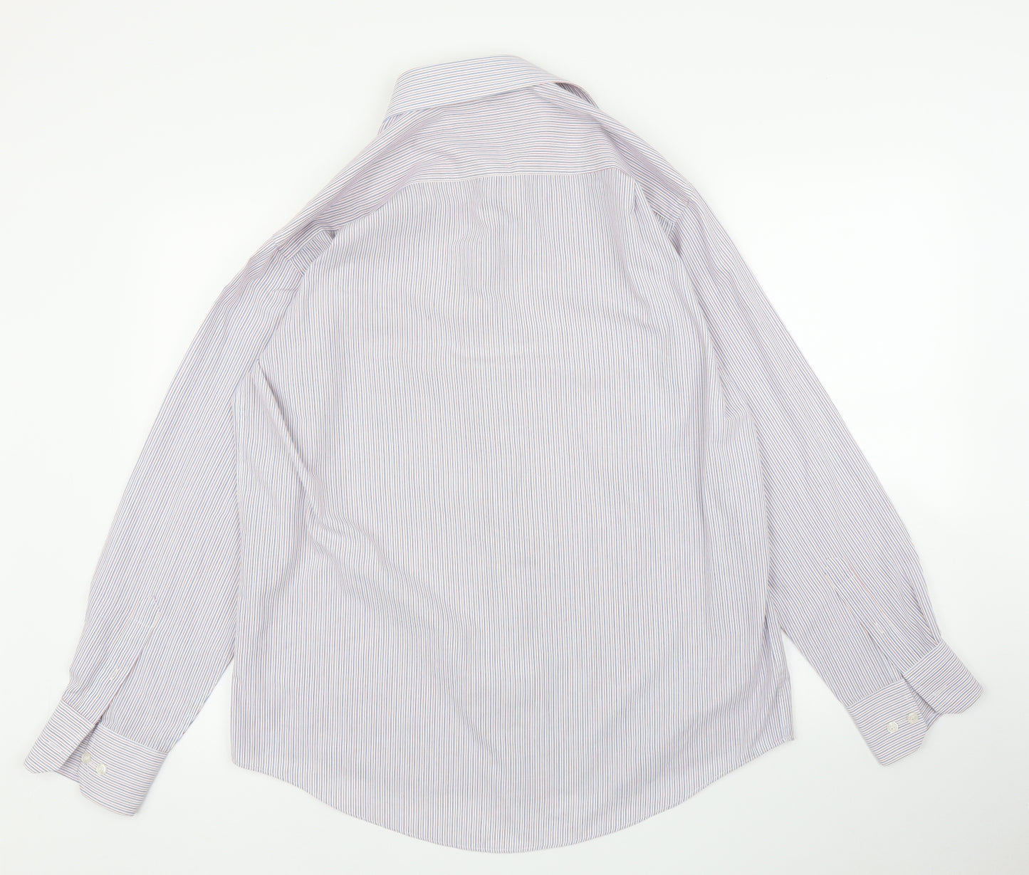 Primark Mens Blue Striped   Button-Up Size 15.5