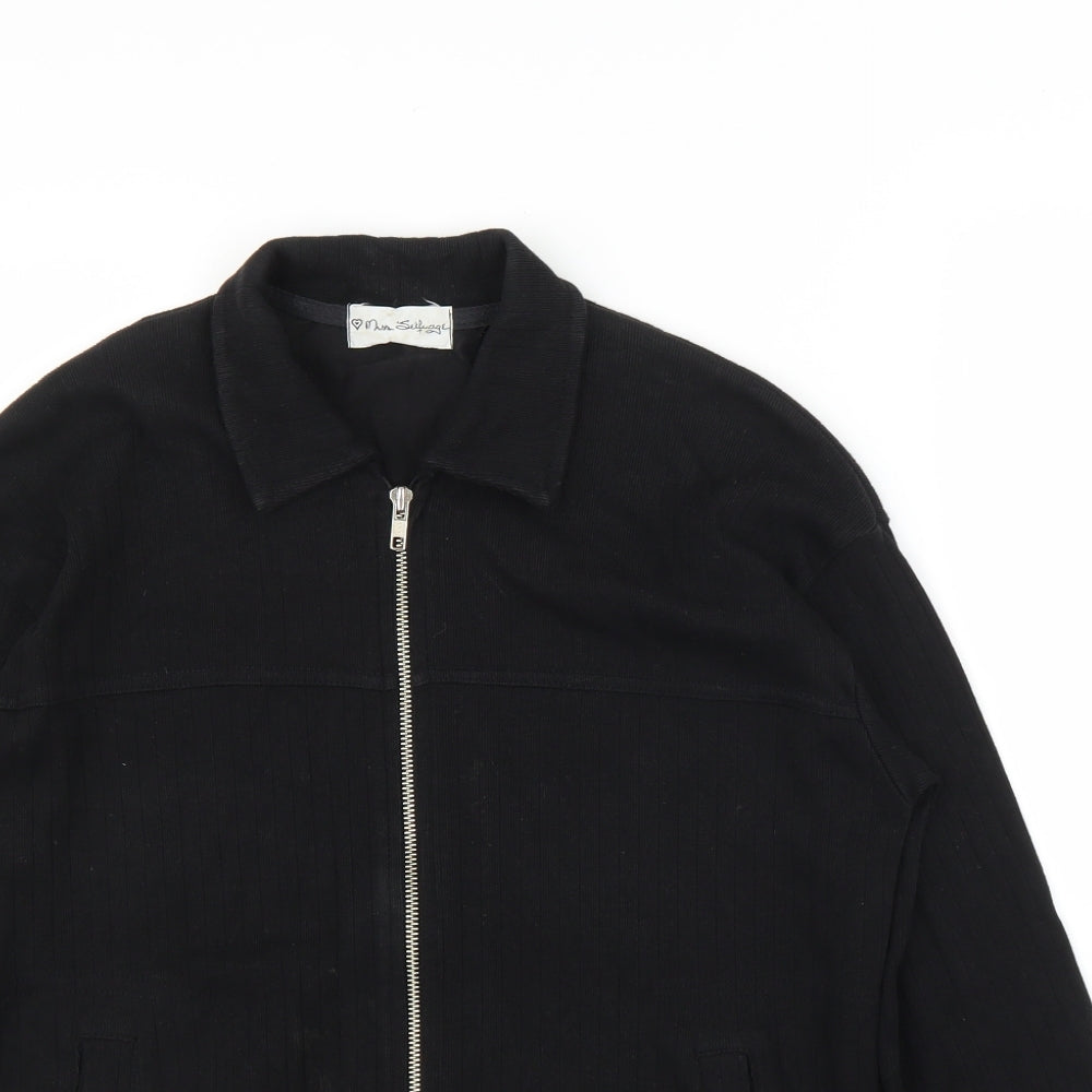 Miss Selfridge Womens Black   Full Zip Jumper Size S