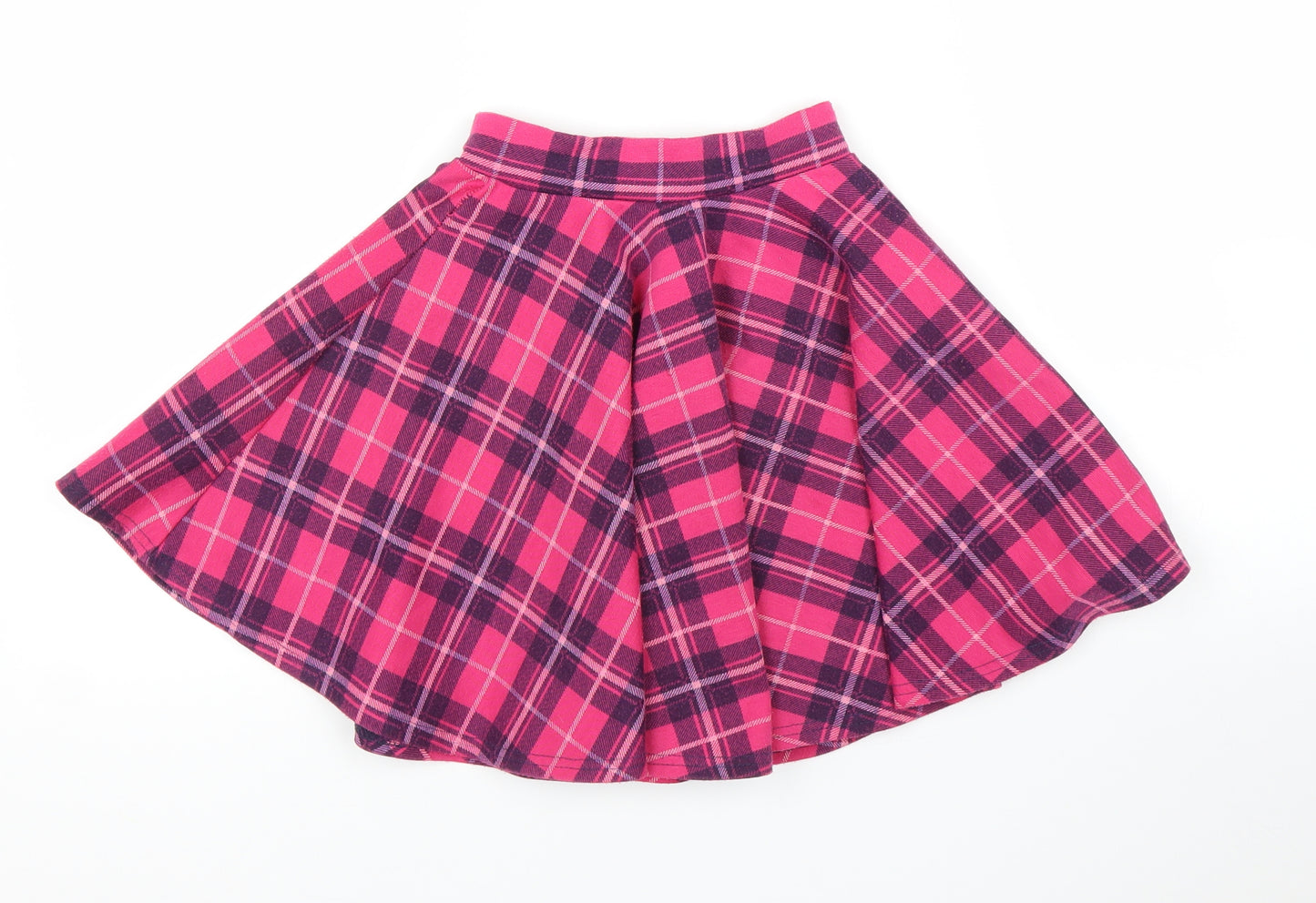 M&Co Girls Pink Plaid  A-Line Skirt Size 7-8 Years