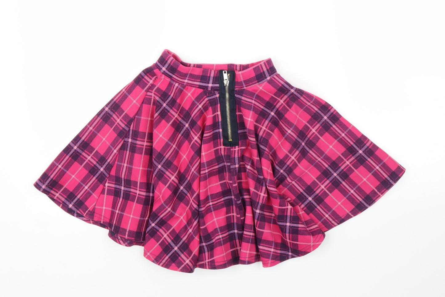 M&Co Girls Pink Plaid  A-Line Skirt Size 7-8 Years