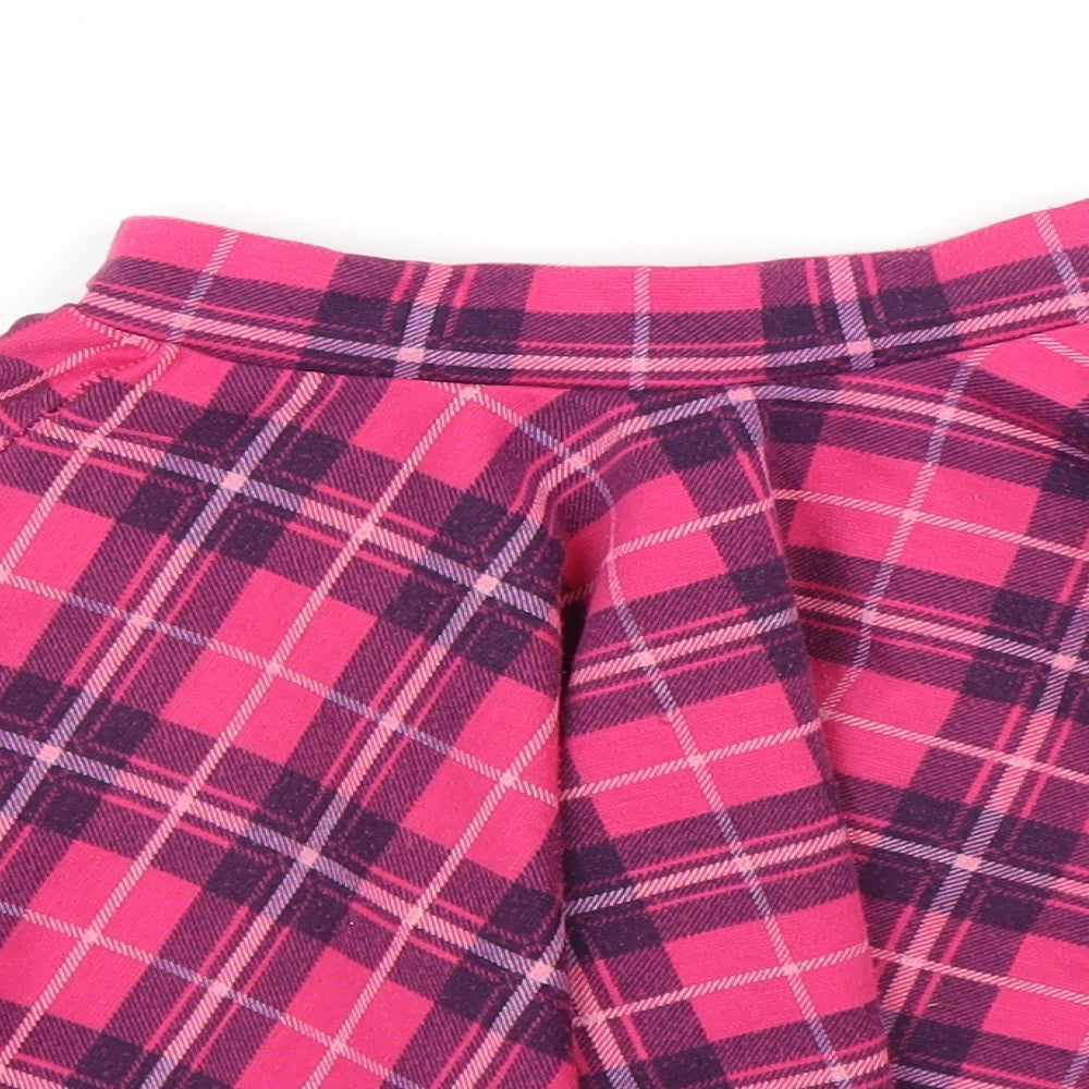 M&Co Girls Pink Plaid  A-Line Skirt Size 7-8 Years