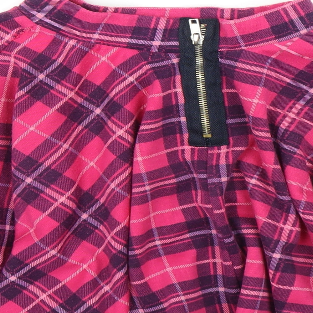M&Co Girls Pink Plaid  A-Line Skirt Size 7-8 Years