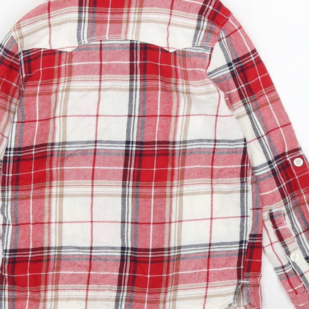 F&F Boys Red Plaid  Basic Casual Size 5 Years