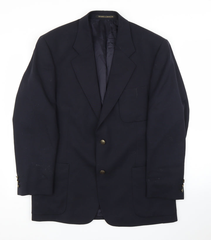M&S Mens Blue Jacket Suit Jacket Size 40
