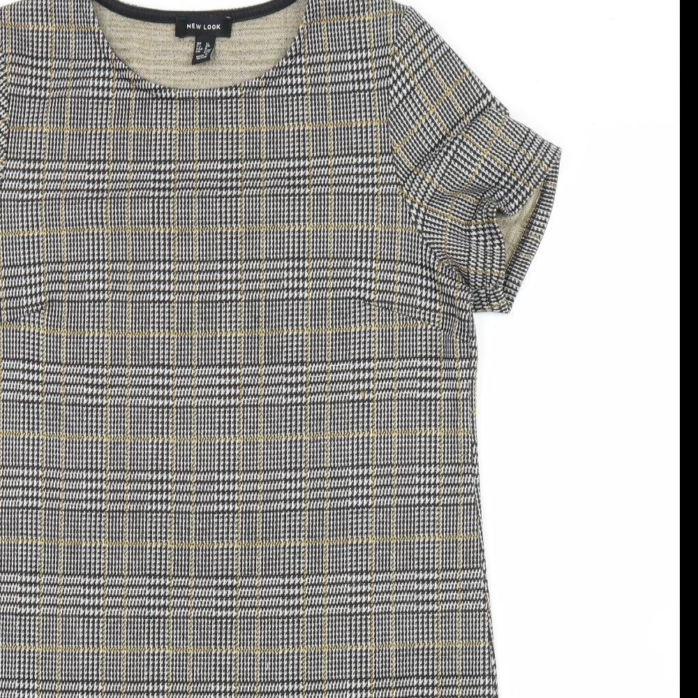 New Look Womens Brown Plaid  Shift  Size 12