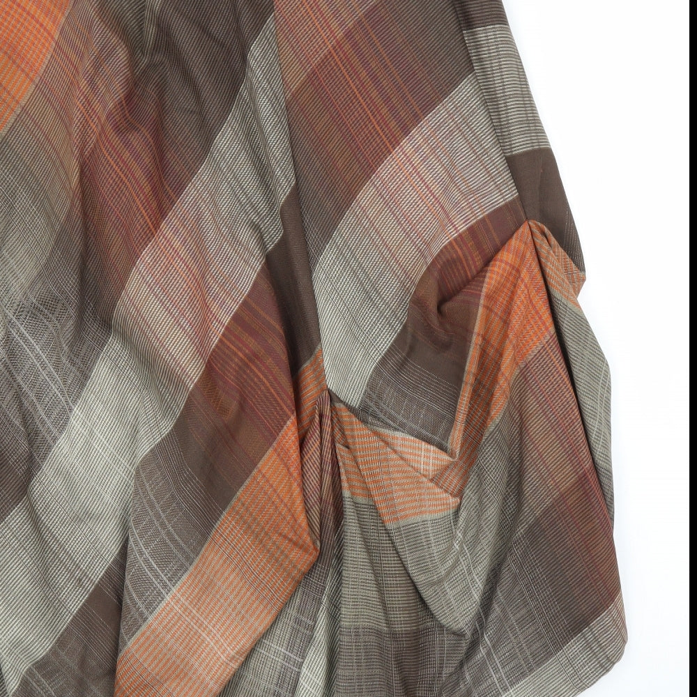 George Womens Orange Check  Peasant Skirt Size 16