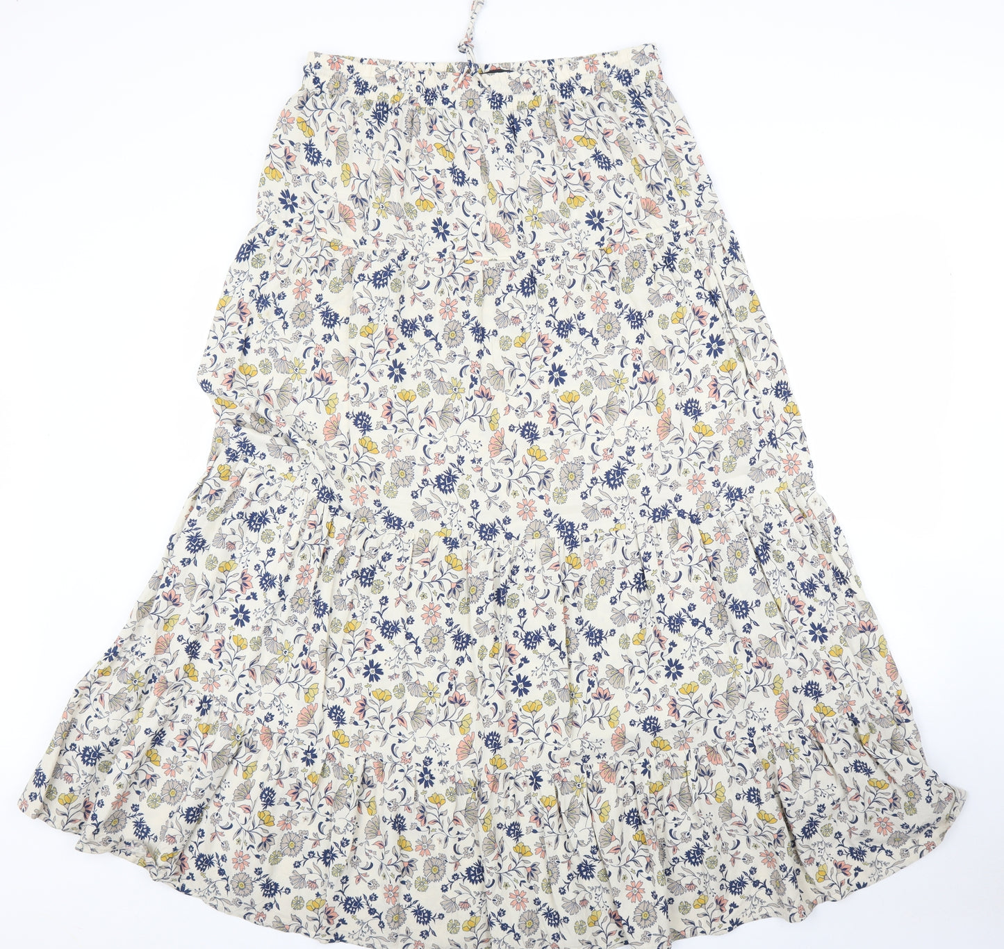 M&S Womens Beige Floral  Peasant Skirt Size 12