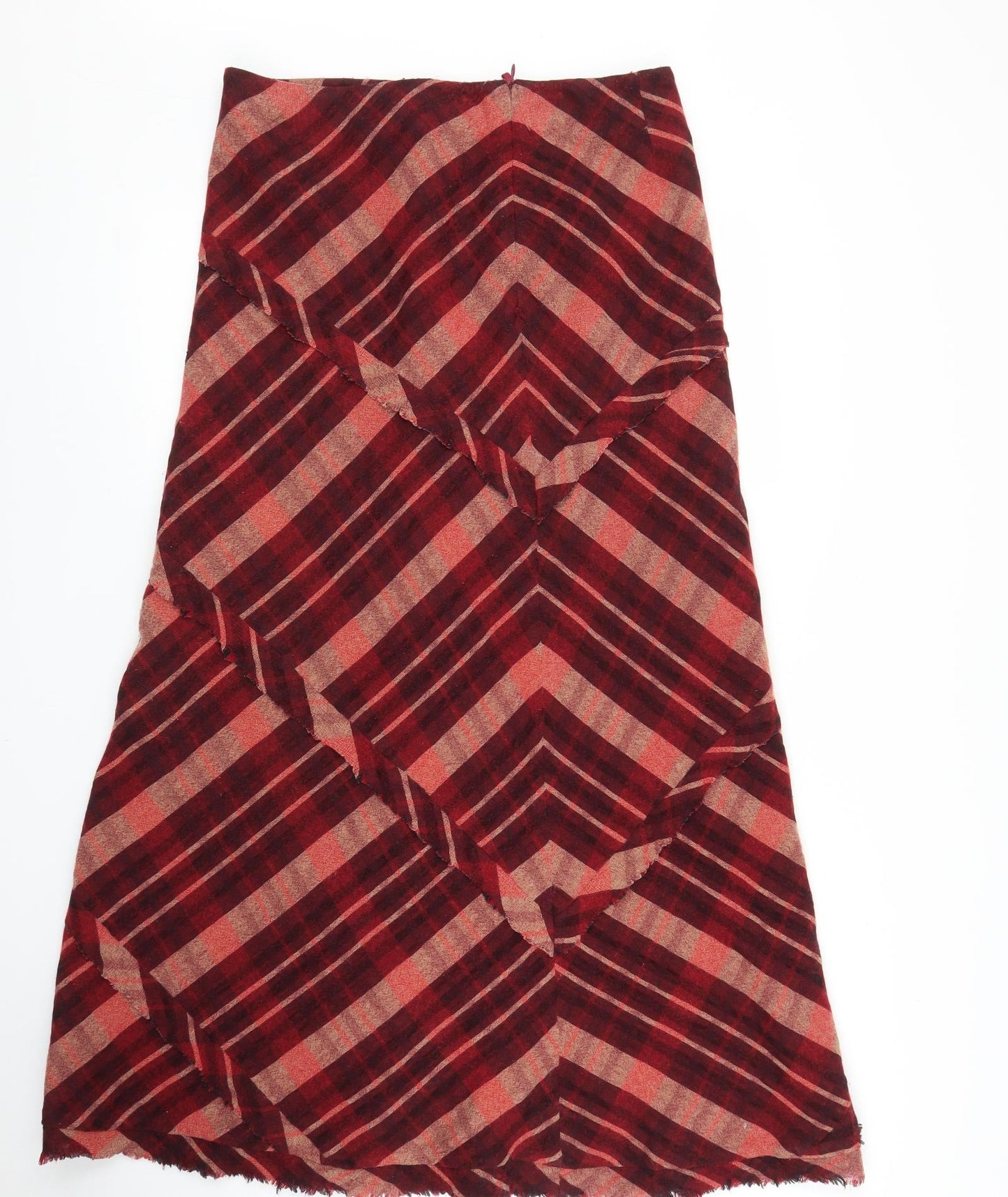 Per Una Womens Red Check  A-Line Skirt Size 14