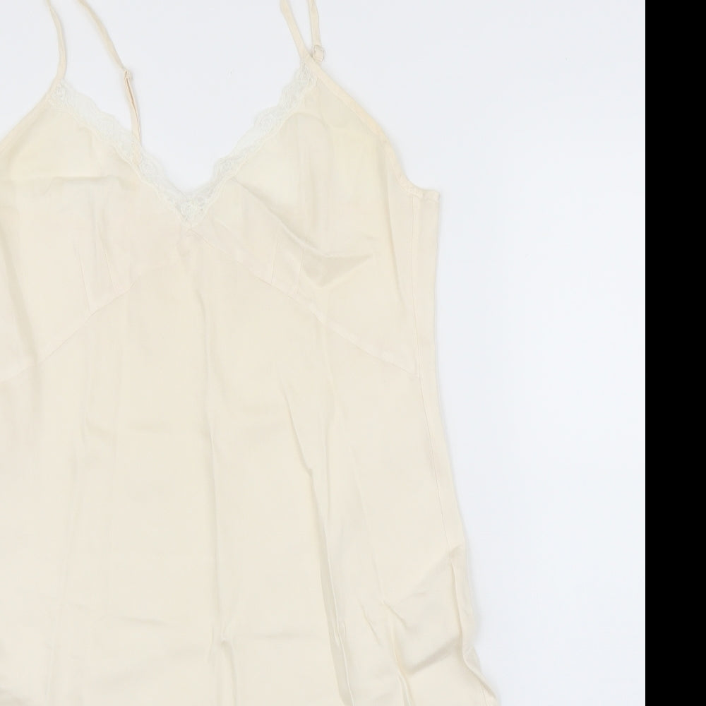 Preworn Womens Ivory Solid  Cami Dress Size 16