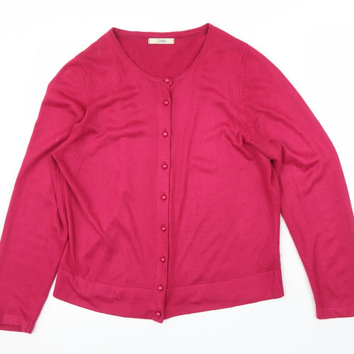 M&S Womens Pink   Cardigan Jumper Size 16