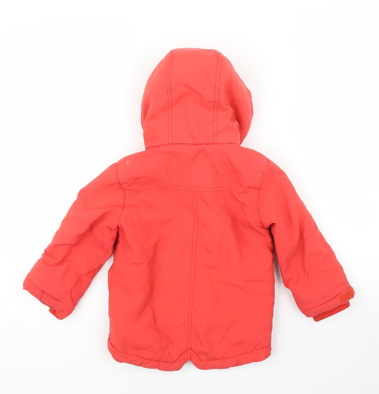 M&S Boys Red   Parka Coat Size 2-3 Years