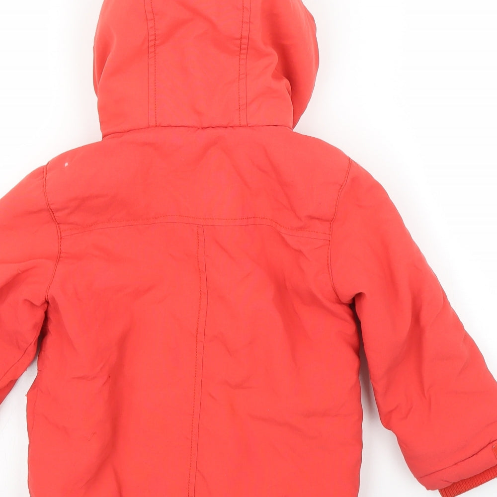 M&S Boys Red   Parka Coat Size 2-3 Years