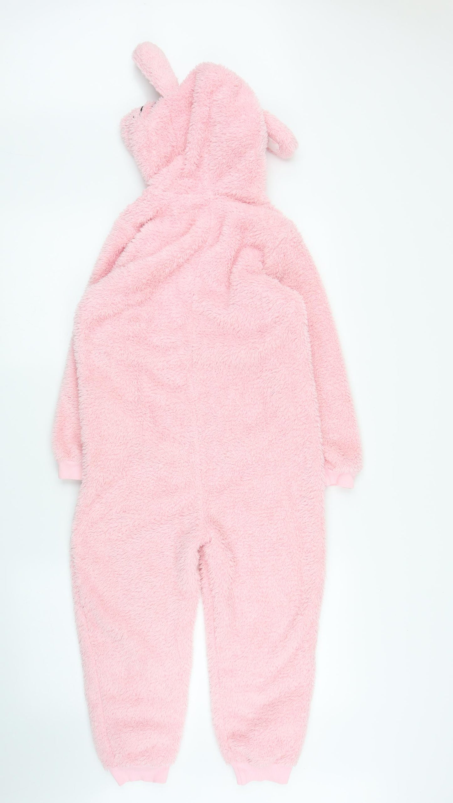 M&Co Girls Pink Solid Fleece Capri One Piece Size 7-8 Years
