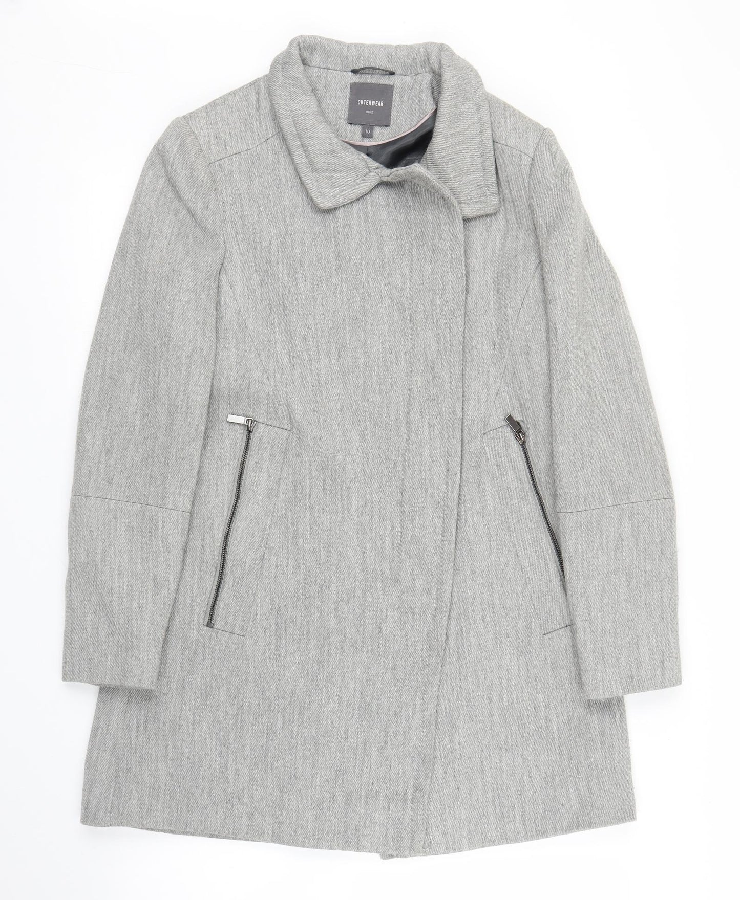 NEXT Womens Grey   Overcoat Coat Size 10