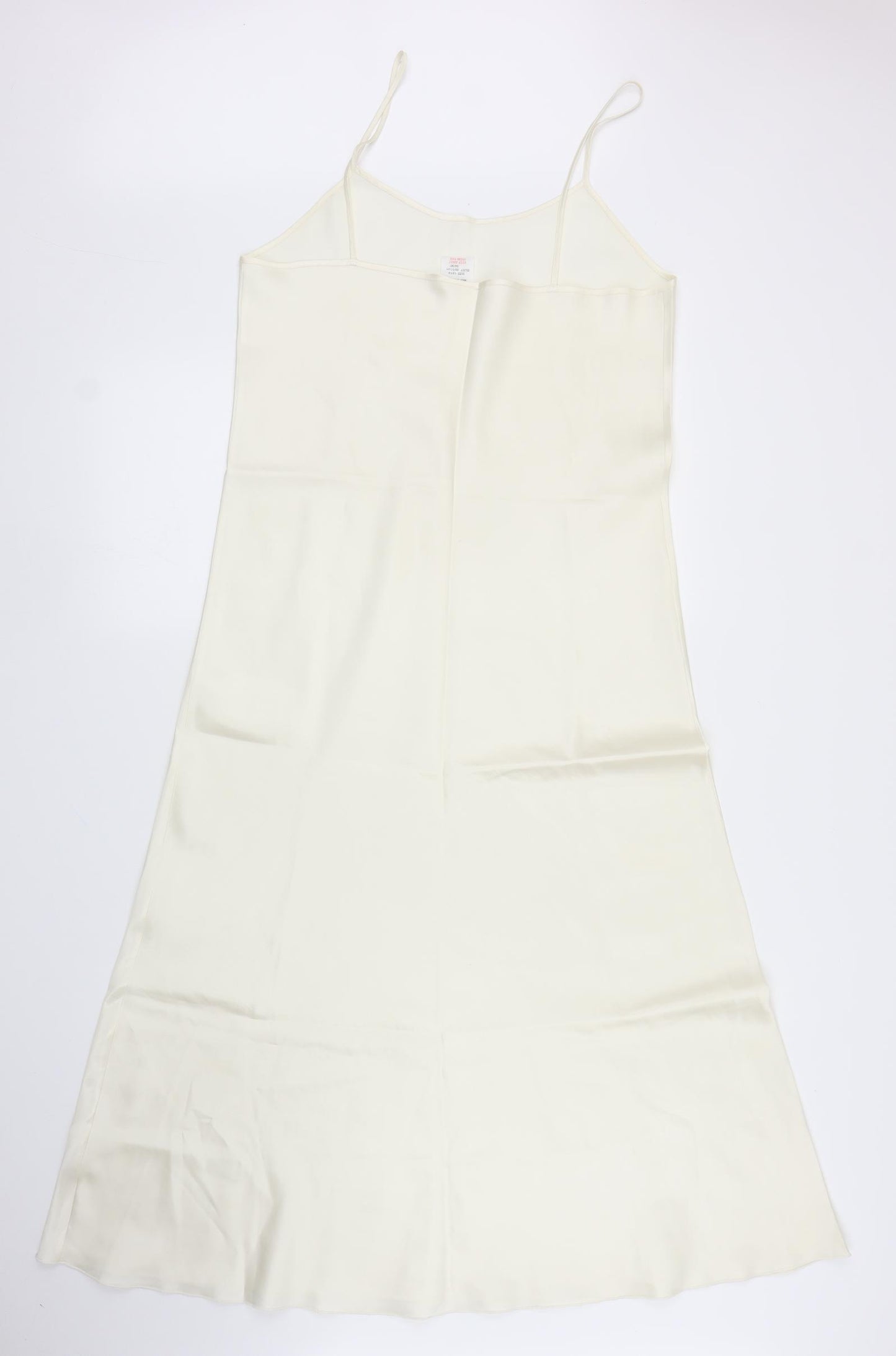 Preworn Womens Ivory Solid  Cami Gown Size 12