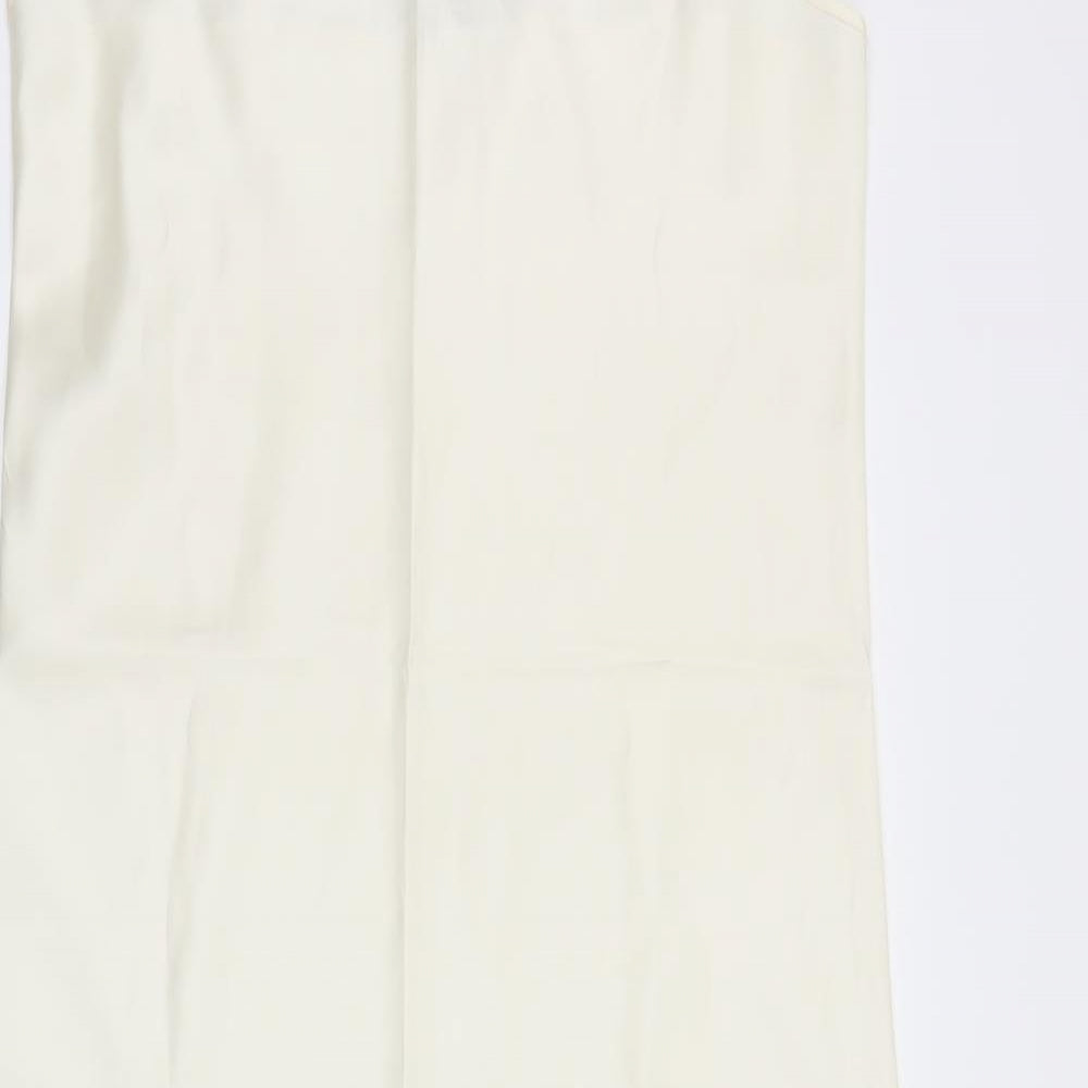 Preworn Womens Ivory Solid  Cami Gown Size 12