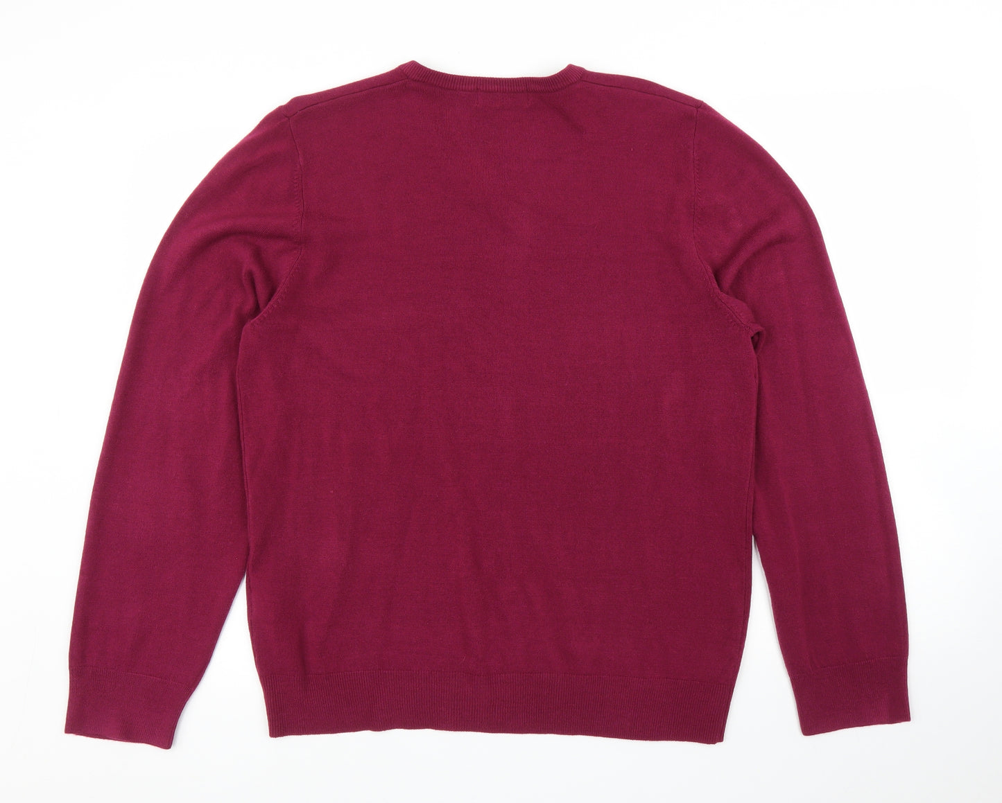 M&S Mens Purple   Pullover Jumper Size L