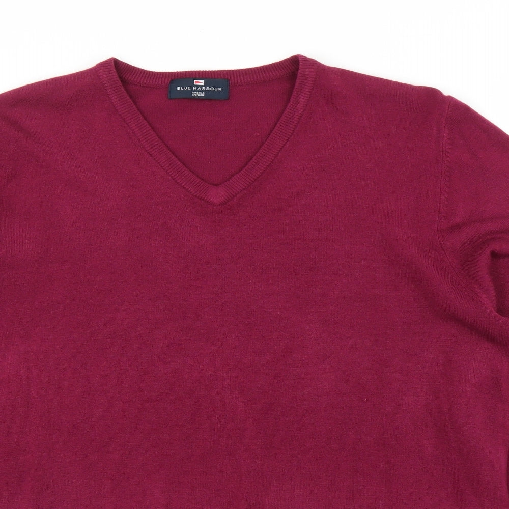 M&S Mens Purple   Pullover Jumper Size L