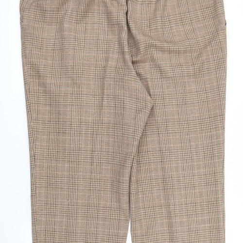 Preworn Womens Beige Plaid  Capri Trousers Size XL L22 in