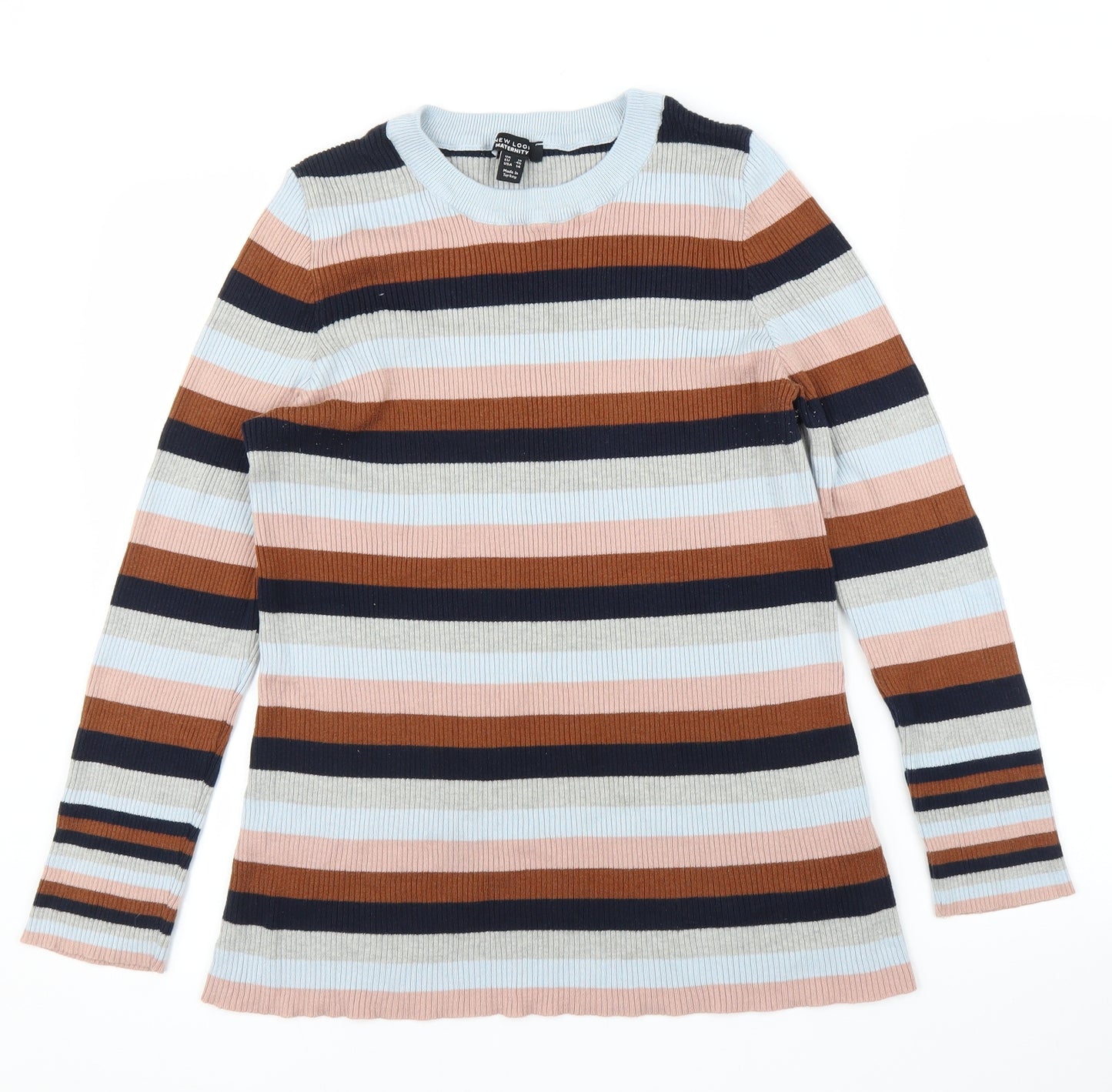New Look Womens Blue Striped  Pullover Jumper Size 18