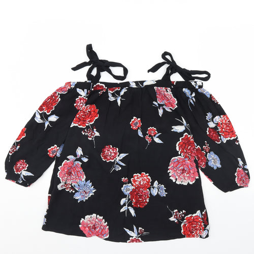 Dorothy Perkins Womens Black Floral  Basic Blouse Size 10