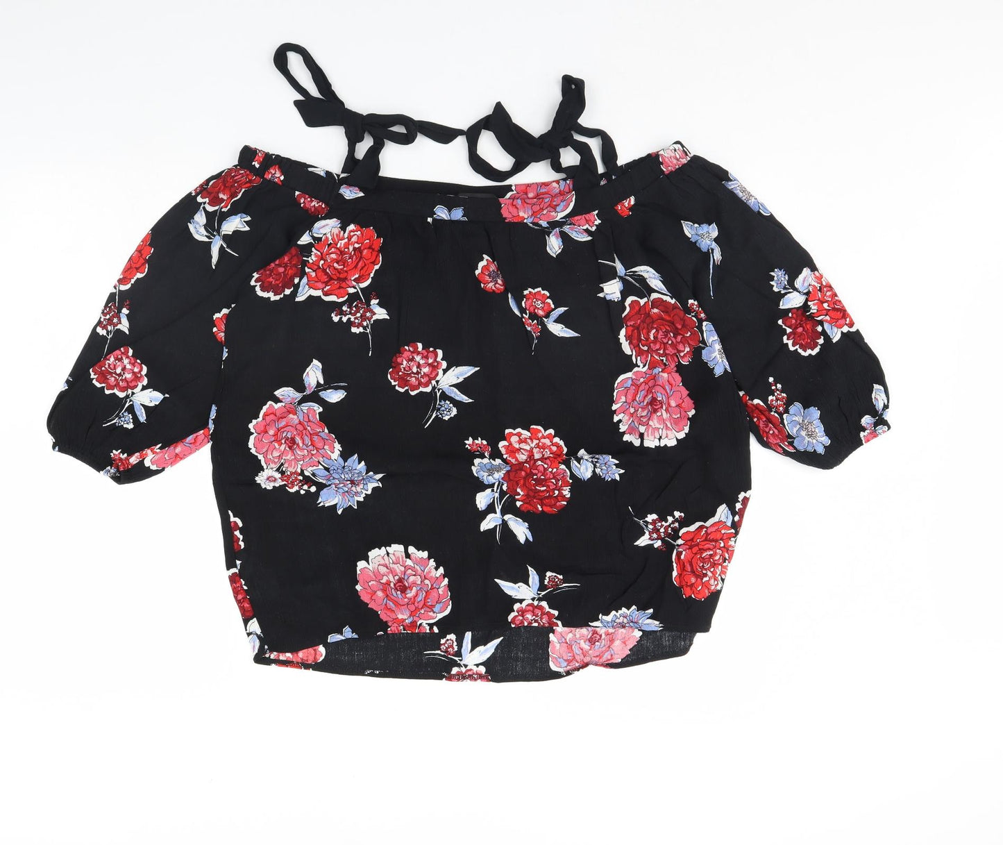 Dorothy Perkins Womens Black Floral  Basic Blouse Size 10
