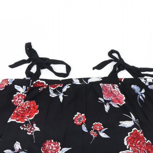 Dorothy Perkins Womens Black Floral  Basic Blouse Size 10
