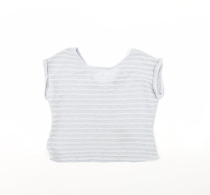 New Look Womens Grey   Cropped Blouse Size 12