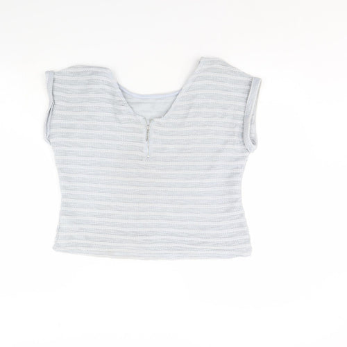 New Look Womens Grey   Cropped Blouse Size 12