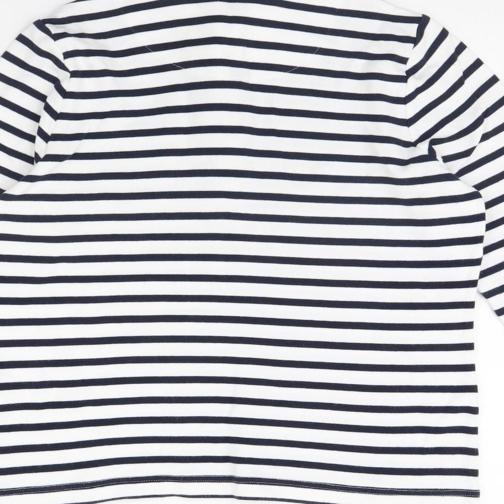 DASH Womens Blue Striped  Pullover Jumper Size 12