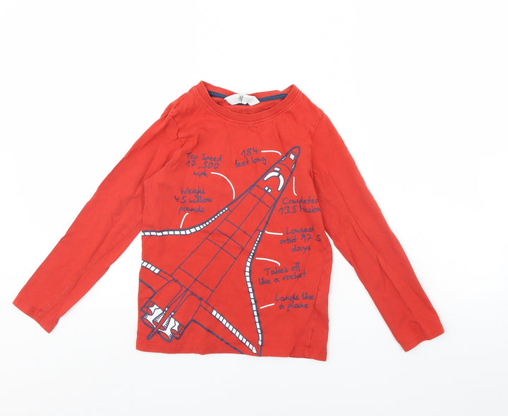 H&M Girls Red Basic T-Shirt Size 6 Years - Rocket