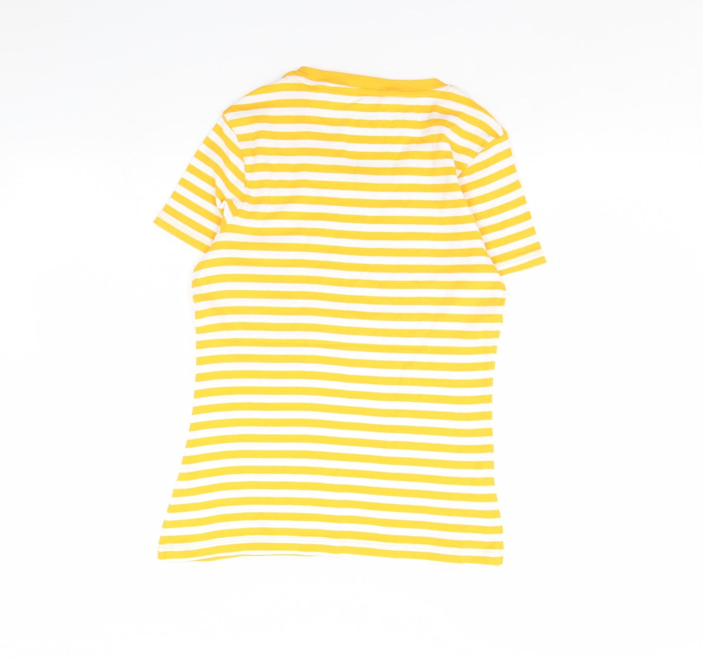 TU Womens Yellow Striped  Basic T-Shirt Size 12