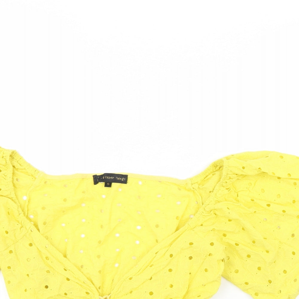 Love & Other things Womens Yellow   Basic Blouse Size S