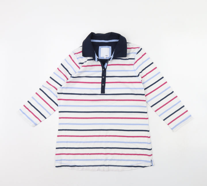 DASH Womens Blue Striped  Basic Blouse Size 10