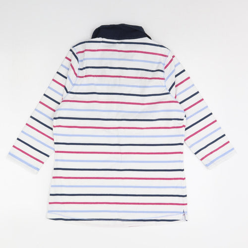 DASH Womens Blue Striped  Basic Blouse Size 10