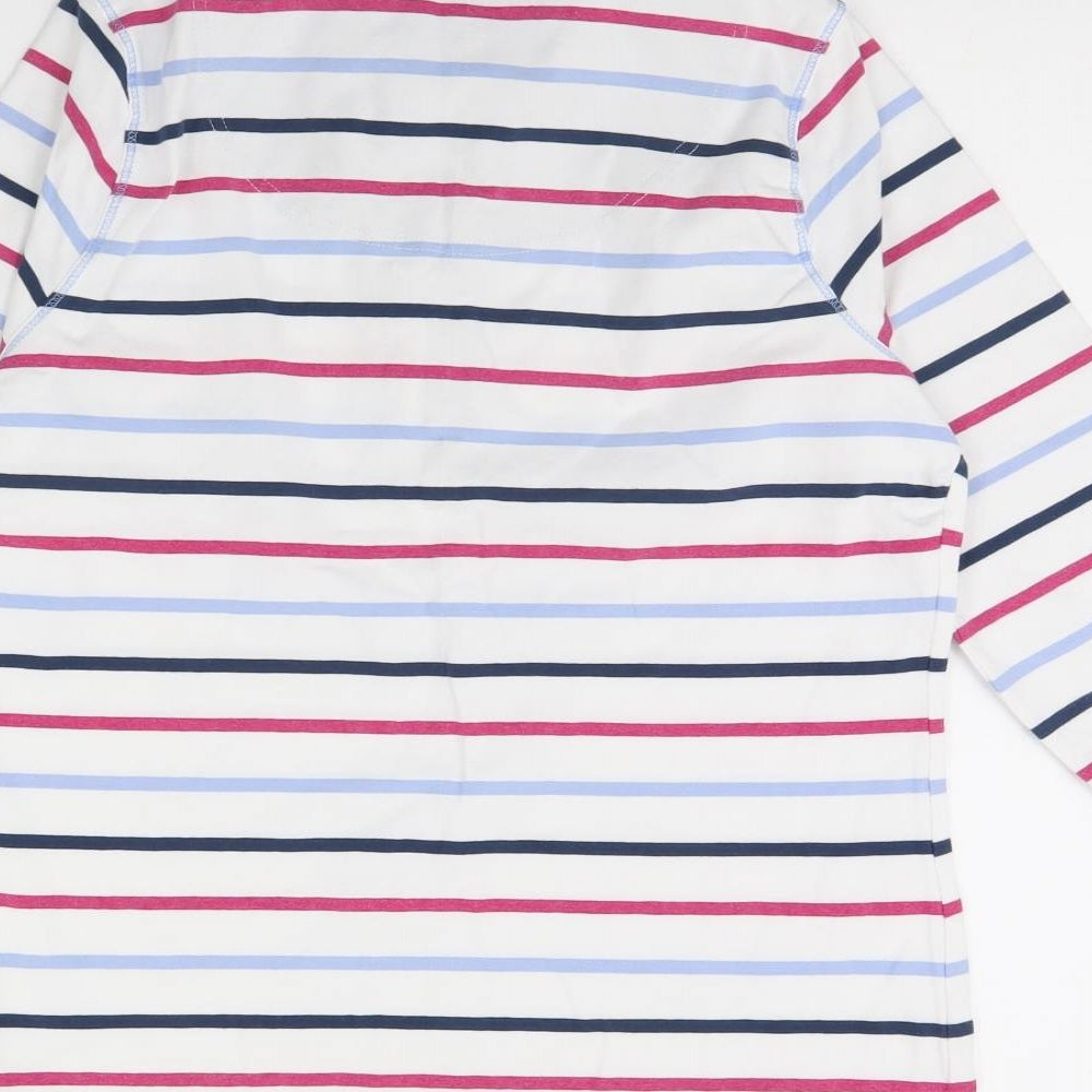 DASH Womens Blue Striped  Basic Blouse Size 10