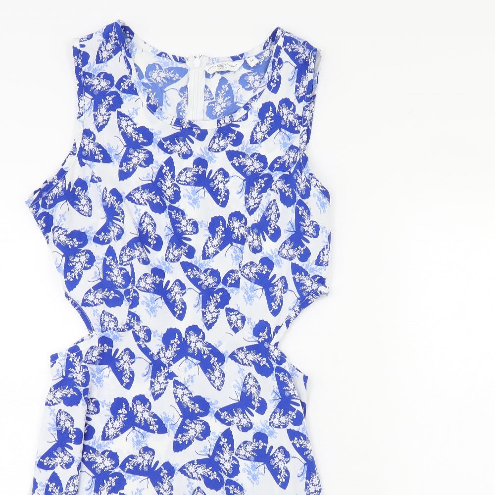 New Look Womens Blue Animal Print  Mini  Size 10