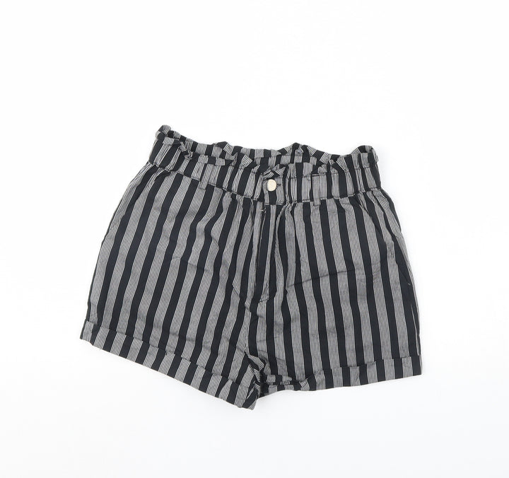 FOREVER 21 Womens Black Striped Cut-Off Shorts Size S
