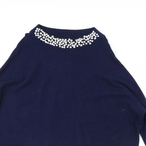 Moewy Womens Blue   Pullover Jumper One Size