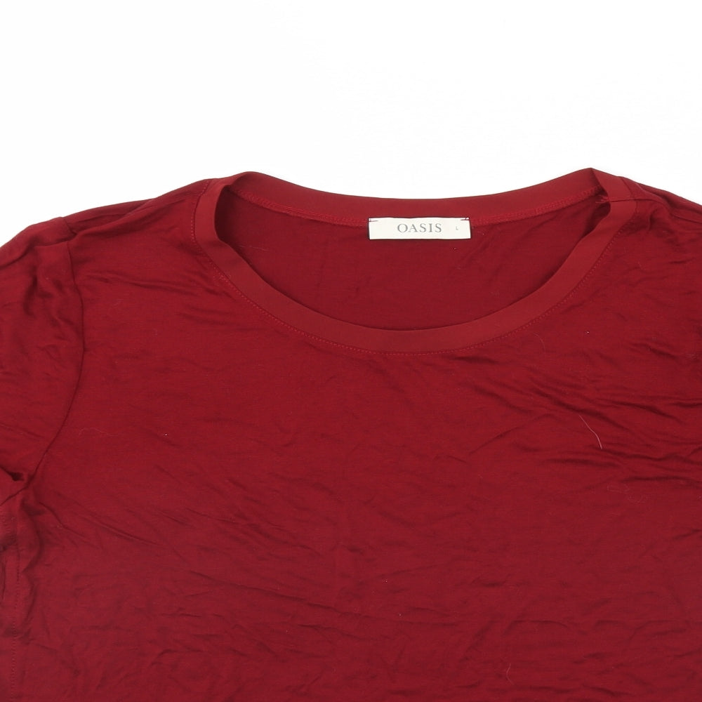 Oasis Womens Red   Basic T-Shirt Size L