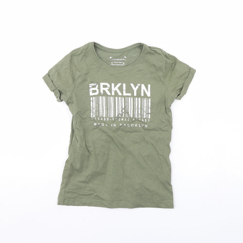 Primark Girls Green   Basic T-Shirt Size 7 Years  - Brooklyn