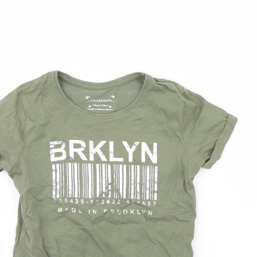 Primark Girls Green   Basic T-Shirt Size 7 Years  - Brooklyn